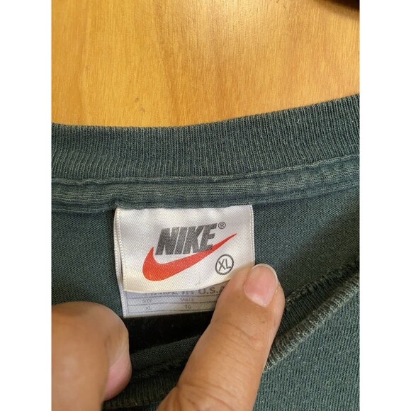 VINTAGE 1990S NIKE AIR SWOOSH GRAPHIC T SHIRT MEN'S SIZE XL MADE IN USA GREEN - Picture 3 of 7